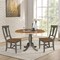 International Concepts Round Round 42 in. Dual Drop Leaf Dining Table with 2 Panel Back Chairs in Hickory/Washed Coal K45-42DPT-C110-2 - alternate 9